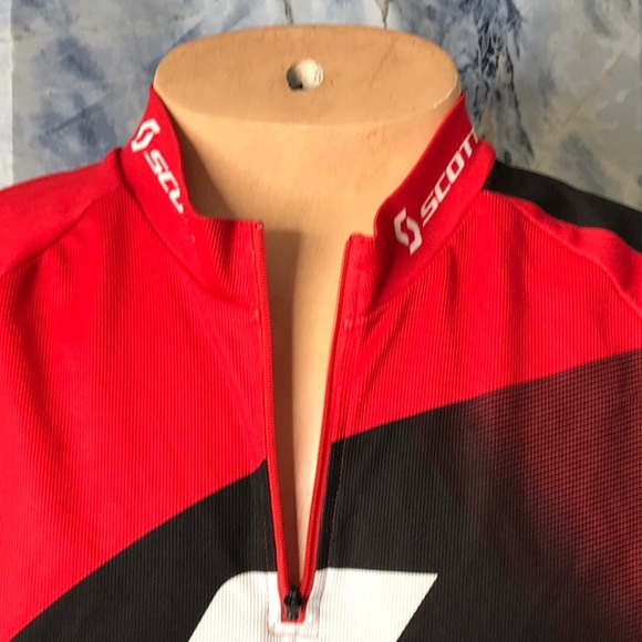 Scott 1/4 zipper 3 back pockets bike jersey - Picture 7 of 9